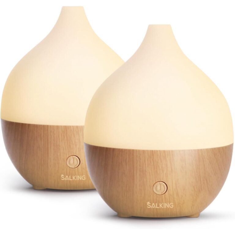 Salking Wood Grain Ultrasonic Diffuser with 8 LED Colors (2-Pack)